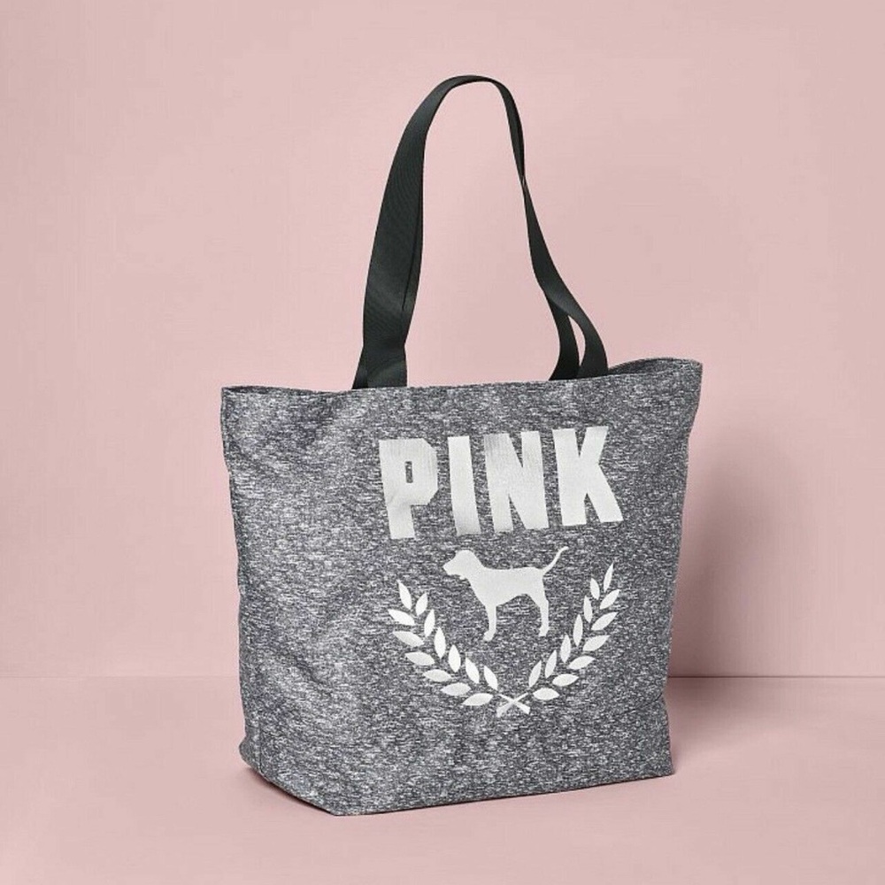 NWT Victoria's Secret PINK Large Weekender Tote Classic Stormy Heather Grey